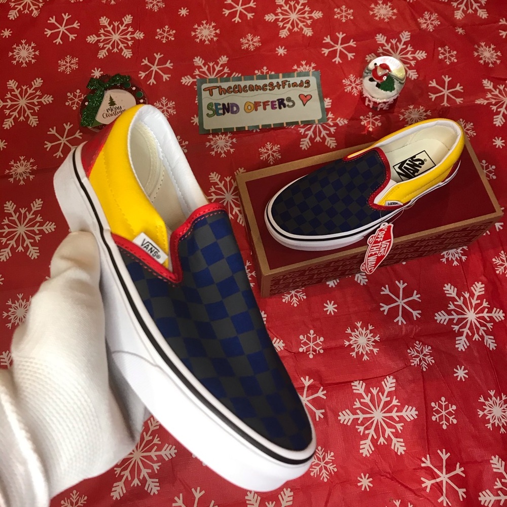 Checkerboard Slip On Vans - Picture 1 of 8
